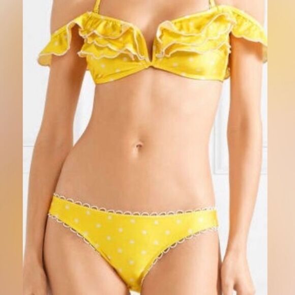 NWT Zimmermann Women's Lumino Polka Dot Ruffl Corset Bikini Set Size 1 $406 - Picture 4 of 6